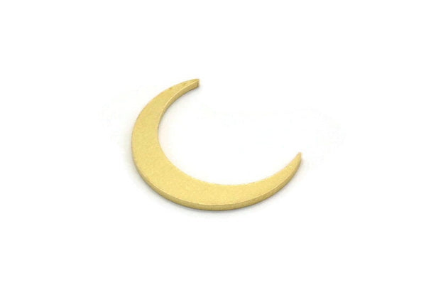 Brass Moon Blank, 50 Raw Brass Crescent Moon Blanks, Findings (16x3x0.80mm) A6775
