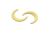 Brass Moon Blank, 50 Raw Brass Crescent Moon Blanks, Findings (16x3x0.80mm) A6775