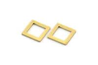 Brass Square Charm, 50 Raw Brass Square Connectors, Findings (10x1.5x0.80mm) A6785