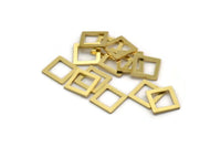Brass Square Charm, 50 Raw Brass Square Connectors, Findings (10x1.5x0.80mm) A6785