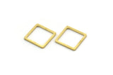Brass Square Charm, 100 Raw Brass Square Connectors, Findings (10x0.80mm) A6798