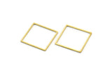 Brass Square Charm, 50 Raw Brass Square Connectors, Findings (21x0.80mm) A6796