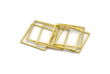 Brass Square Charm, 50 Raw Brass Square Connectors, Findings (21x0.80mm) A6796
