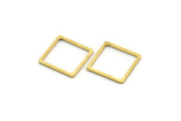 Brass Square Charm, 50 Raw Brass Square Connectors, Findings (12x0.80mm) A6799