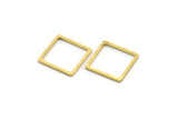 Brass Square Charm, 50 Raw Brass Square Connectors, Findings (12x0.80mm) A6799