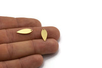Brass Marquise Charm, 24 Raw Brass Oval Shaped Charms With 1 Hole, Findings (18x7x0.60mm) A6787