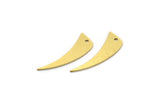 Brass Teeth Charm, 24 Raw Brass Fang Charms With 1 Hole, Wolf Teeth Charms, Findings (21.5x7x0.60mm) A6790