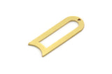 D Shape Rings - 12 Raw Brass D Shape Charms With 1 Hole, Findings (27x10x0.80mm) A6777