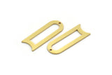 D Shape Rings - 12 Raw Brass D Shape Charms With 1 Hole, Findings (27x10x0.80mm) A6777