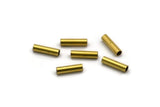 Brass Tube Bead, 100 Raw Brass Tube Beads, Findings (10x2.5mm) D049