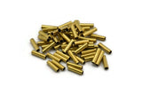 Brass Tube Bead, 100 Raw Brass Tube Beads, Findings (10x2.5mm) D049