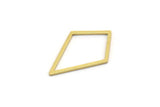 Brass Diamond Charm, 50 Raw Brass Open Diamond Ring Charms, Findings (20x13x0.60mm) A6813