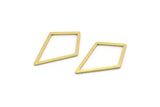 Brass Diamond Charm, 50 Raw Brass Open Diamond Ring Charms, Findings (20x13x0.60mm) A6813