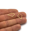 Brass Diamond Charm, 50 Raw Brass Open Diamond Ring Charms, Findings (20x13x0.60mm) A6813