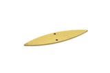 Brass Marquise Charm, 12 Raw Brass Oval Shaped Charms With 2 Holes (36x7x0.80mm) A6818
