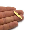 Brass Marquise Charm, 12 Raw Brass Oval Shaped Charms With 2 Holes (36x7x0.80mm) A6818