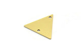 Brass Triangle Charm, 24 Raw Brass Triangle Charms With 2 Holes, Findings (15x18x0.60mm) A6811