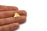 Brass Triangle Charm, 24 Raw Brass Triangle Charms With 2 Holes, Findings (15x18x0.60mm) A6811