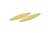 Brass Marquise Charm, 12 Raw Brass Marquise Charms With 1 Hole, Findings (36x7x0.80mm) A6817