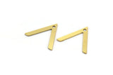Brass Charm, 24 Raw Brass, Brass Pendants, Charm Pendants, V Shaped Charms, Brass V Shaped Charms With 1 Hole (15x18x0.60mm) A6816