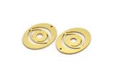 Brass Oval Charm, 10 Raw Brass Eye Charms With 1 Hole, Earring Charms (22x17x0.80mm) A6808