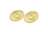 Brass Oval Charm, 10 Raw Brass Eye Charms With 1 Hole, Earring Charms (22x17x0.80mm) A6808
