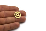 Brass Oval Charm, 10 Raw Brass Eye Charms With 1 Hole, Earring Charms (22x17x0.80mm) A6808