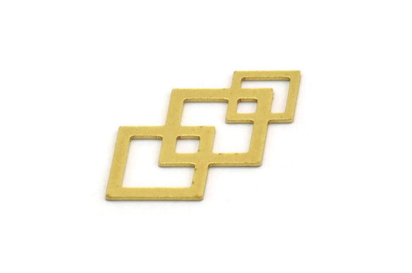 Brass Ethnic Charm, 12 Raw Brass Ethnic Motif Shaped Charms, Earring Charms (30x16x0.60mm) A3111