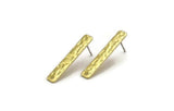Brass Earring, 8 Raw Brass Rectangle Stud Earrings With 1 Hole (30x5x0.80mm) A1737 A6822