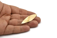 Brass Leaf Earring, 4 Raw Brass Leaf Stud Earrings (52x13mm) Bs 1297 A6833