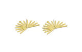 Brass Sun Earring, 4 Raw Brass Sun Stud Earrings With 1 Loop (22x30x0.80mm) M02268 A6831