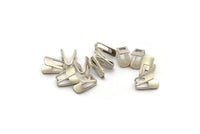 Snake Chain End, 24 Antique Silver Plated Brass 4mm End Caps For Soldering To Snake Chain Ends (8.5x4mm) B0053