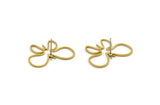 Brass Butterfly Earring, 8 Raw Brass Butterfly Shaped Stud Earrings (27x21x0.80mm) A4982 A3585