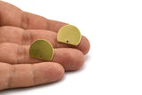 Semi Circle Earring, 8 Raw Brass Semi Circle Stud Earrings With 1 Hole (18.5x14.5x0.80mm) BS 1724 A3513