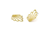 Brass Leaf Earring, 8 Raw Brass Leaf Stud Earrings With 1 Hole, Charm Pendants (27.5x20x0.60mm) A5047 A3512