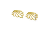 Brass Leaf Earring, 8 Raw Brass Leaf Stud Earrings With 1 Hole, Charm Pendants (27.5x20x0.60mm) A5047 A3512