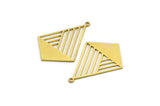 Brass Diamond Charm, 10 Raw Brass Diamond Shaped Charms With 1 Loop, Findings (33x24x0.60mm) SMP0001