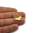 Brass Diamond Charm, 10 Raw Brass Diamond Shaped Charms With 1 Loop, Findings (33x24x0.60mm) SMP0001