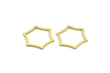 Brass Hexagon Charm, 50 Raw Brass Hexagon Rings, Connectors (16x14x0.60mm) SMP0005