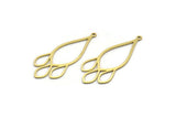 Brass Drop Charm, 24 Raw Brass Drop Shaped Charms With 1 Loop, Findings (38.5x16x0.60mm) SMP0006 A2823