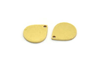 Brass Drop Charm, 24 Raw Brass Drop Charms With 1 Hole, Earring Findings (14x12x0.80mm) SMP0008 Y119