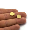 Brass Drop Charm, 24 Raw Brass Drop Charms With 1 Hole, Earring Findings (14x12x0.80mm) SMP0008 Y119