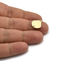 Brass Slice Charm, 24 Raw Brass Slice Shapes Charms With 2 Holes, Charm Findings (14x14x0.80mm) A2760