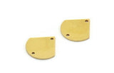 Brass Slice Charm, 24 Raw Brass Slice Shapes Charms With 2 Holes, Charm Findings (14x14x0.80mm) A2760