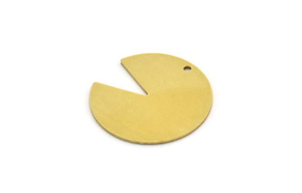 Brass Stamping Tag, 6 Raw Brass Round Charms With 1 Holes (24x0.80mm) A6812