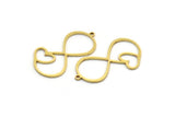 Brass Infinity Charm, 24 Raw Brass Infinity Shaped Charms With 1 Loop, Heart Findings (31x17x0.80mm) SMP0012