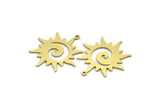 Brass Sun Charm, 12 Raw Brass Sun Charms With 1 Loop, Charm Pendants (27x25x0.60mm) SMP0013