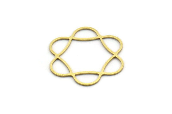 Brass Ethnic Charm, 24 Raw Brass Ethnic Motif Charms, Earring Charms (24x22x0.60mm) SMP0016