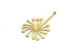 Brass Dandelion Charm, 12 Raw Brass Taraxacum Charms With 1 Loop (37x23x0.80mm) SMP0017 A6316