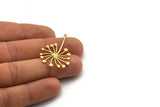 Brass Dandelion Charm, 12 Raw Brass Taraxacum Charms With 1 Loop (37x23x0.80mm) SMP0017 A6316